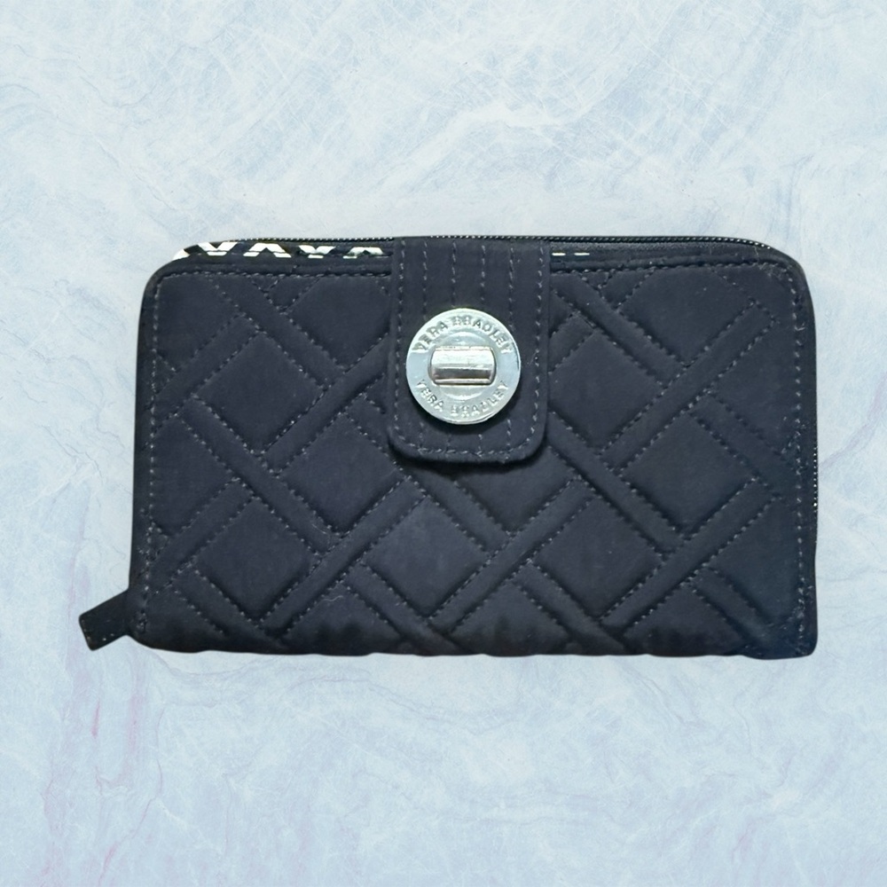 Vera Bradley RFID Black Quilted Wallet